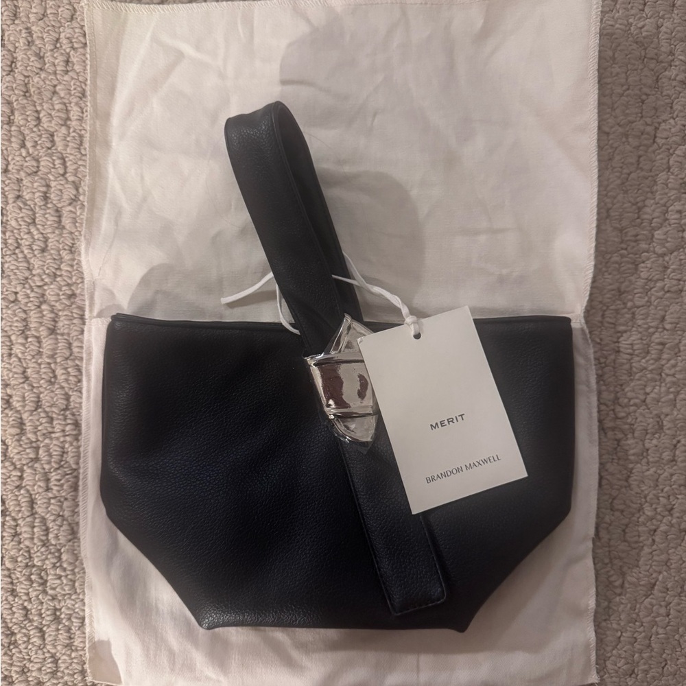 NWT Merit x Brandon Maxwell w/ dust bag Black Leather Bag Pouch Handbag Clutch